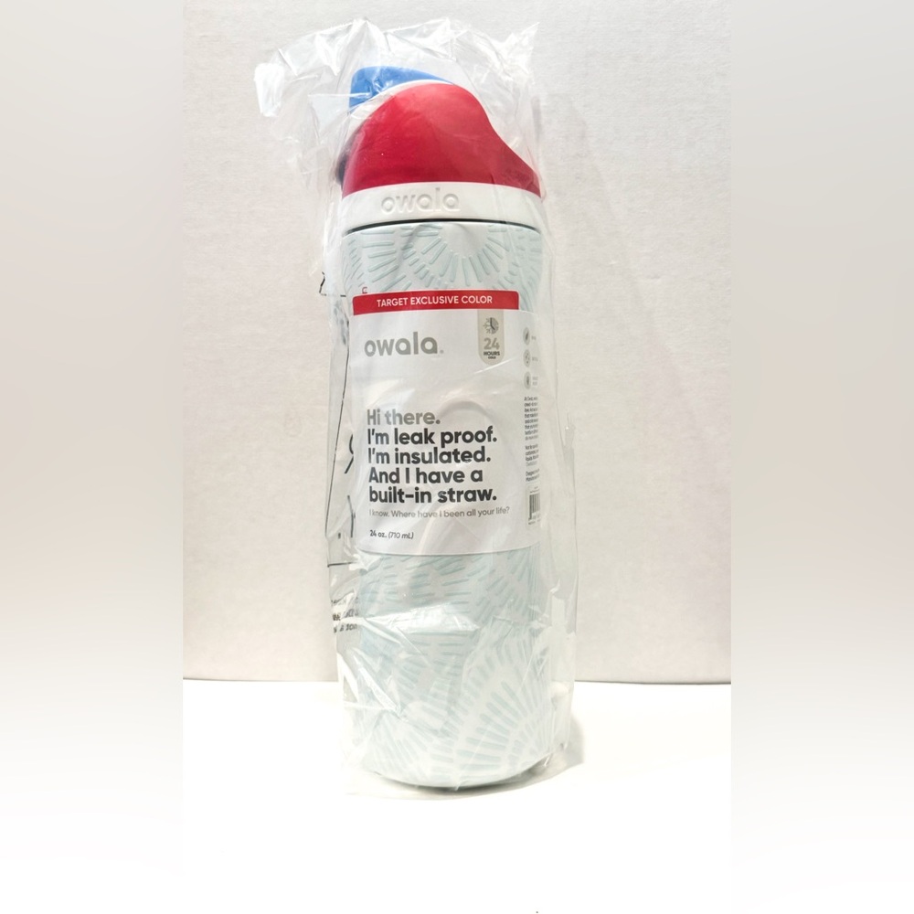 Owala Red White & Boom Glow in the Dark 24 fl oz FreeSip Water Bottle - In Hand!